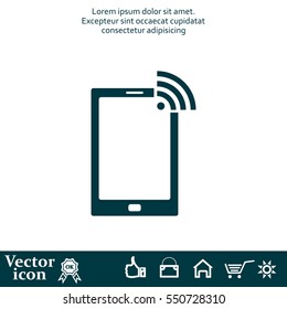 vector wifi symbol on smartphone