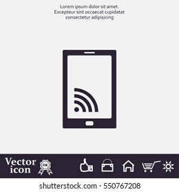 vector wifi symbol on smartphone