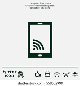 vector wifi symbol on smartphone