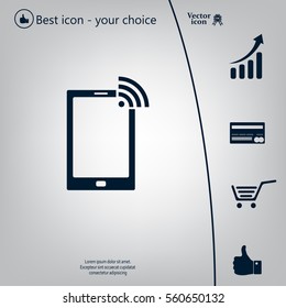 vector wifi symbol on smartphone