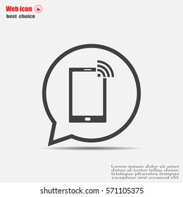 vector wifi symbol on smartphone