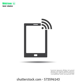 vector wifi symbol on smartphone
