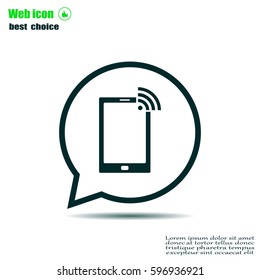 vector wifi symbol on smartphone