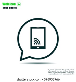 vector wifi symbol on smartphone