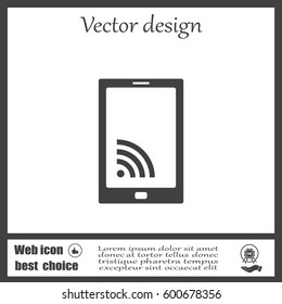 vector wifi symbol on smartphone
