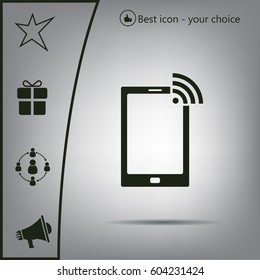 vector wifi symbol on smartphone