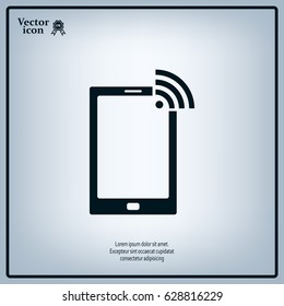 vector wifi symbol on smartphone