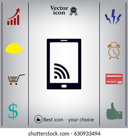 vector wifi symbol on smartphone