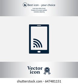 vector wifi symbol on smartphone
