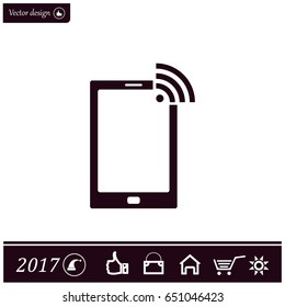 vector wifi symbol on smartphone