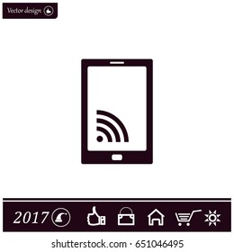 vector wifi symbol on smartphone