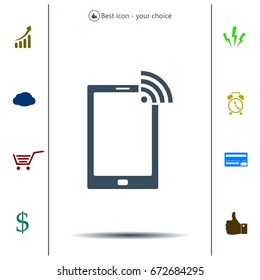 vector wifi symbol on smartphone