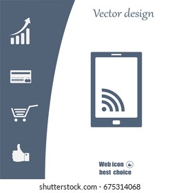 vector wifi symbol on smartphone
