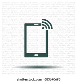 vector wifi symbol on smartphone