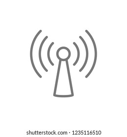Vector wifi tower, antenna line icon. Symbol and sign illustration design. Isolated on white background