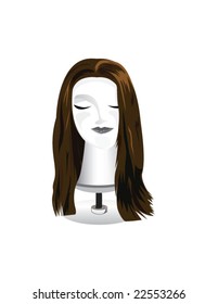 Vector Wig on Styrofoam Head