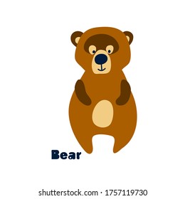 vector wild  animal cute bear baby. predator child cartoon character. Modern simple illustration for paper clothes on white card pattern