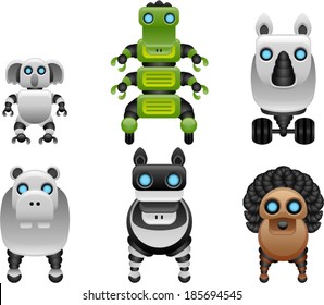 vector wild animal robot set 2 - Separate layers for easy editing