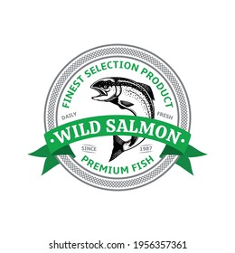Vector wild caught salmon logo
