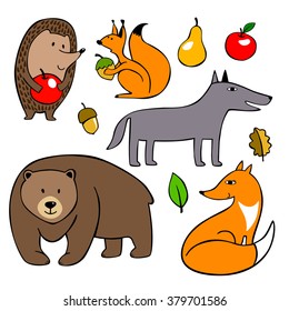 vector wild forest cartoon animals