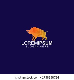 Vector Wild Hog Animal Logo Template