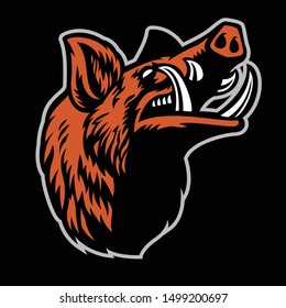 vector of wild hogs head mascot