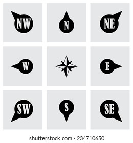 Vector wild rose icon set on grey background