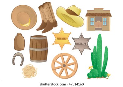 Vector Wild West Western Elements