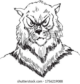 Vector of a wildcat man face design on white background, Vector illustration. Pet