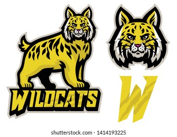 Vector Of Wildcats Sport Mascot Set