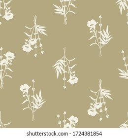 Vector Flor silvestre Impermeable Papel de fondo de pantalla de repetición - Tonos naturales