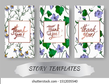 Vector Wildflowers floral botanical flowers. Black and white engraved ink art. Wedding background card decorative border. Thank you, rsvp, invitation elegant card illustration graphic set banner.