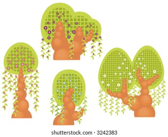 Vector willowtype tree designs. Check my portfolio for more of this series as well as thousands of other great vector items.