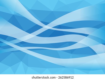 Vector Wind Blown Abstract Blue Background.