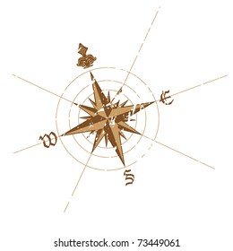 Vector wind rose compass. Great for any directions on your work.