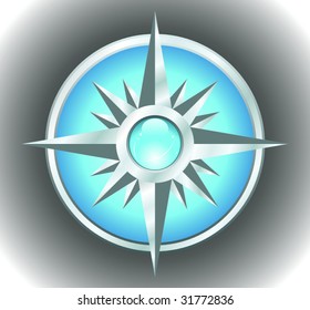 vector wind rose series - blue silver