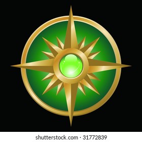 vector wind rose series - green gold