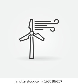 Vector Wind Turbine concept icon or design element in thin line style