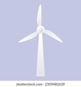 Vector wind turbine icon in flat color style.