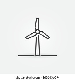 Vector Wind Turbine Power Generator outline concept icon or sign