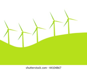 Vector wind turbine silhouettes