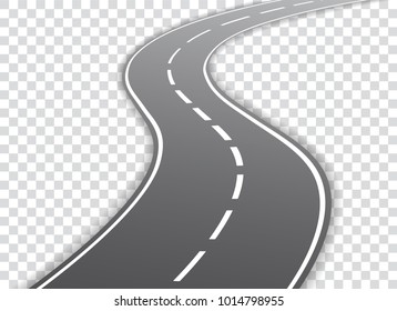 Vector winding road isolated on transparent background. Vector EPS 10.