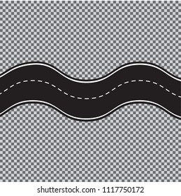 Vector winding road isolated on transparent background. Vector EPS 10.