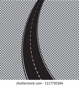 Vector winding road isolated on transparent background. Vector EPS 10.