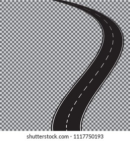 Vector winding road isolated on transparent background. Vector EPS 10.