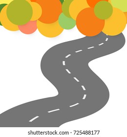 Vector Winding road on a white background