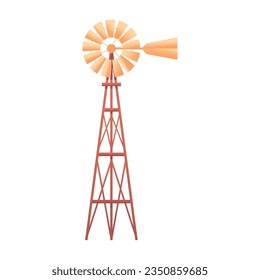 vector windmill cartoon art deco retro illustration isolated