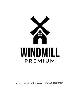 Idea del concepto de diseño del logotipo de la casa de viento del vector