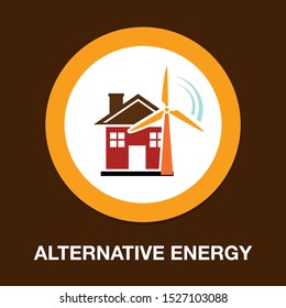vector Windmill illustration, farm alternative energy power - ecology sign symbol isolated