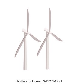 Vector windmill illustration on white background.